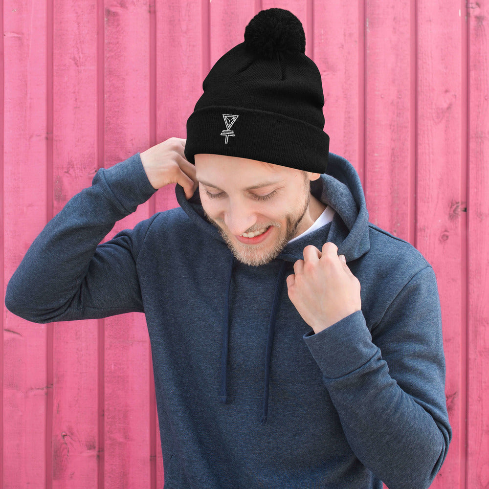 Skeleton Key Pom-Pom Beanie