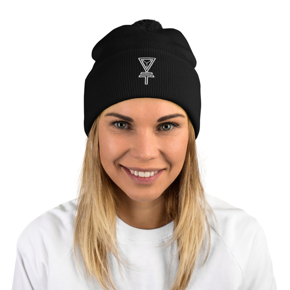 Skeleton Key Pom-Pom Beanie