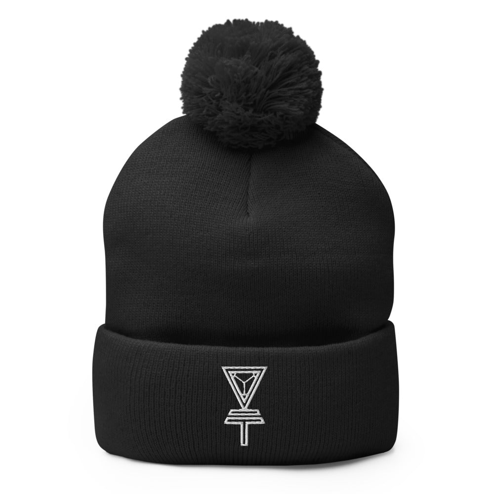 Skeleton Key Pom-Pom Beanie
