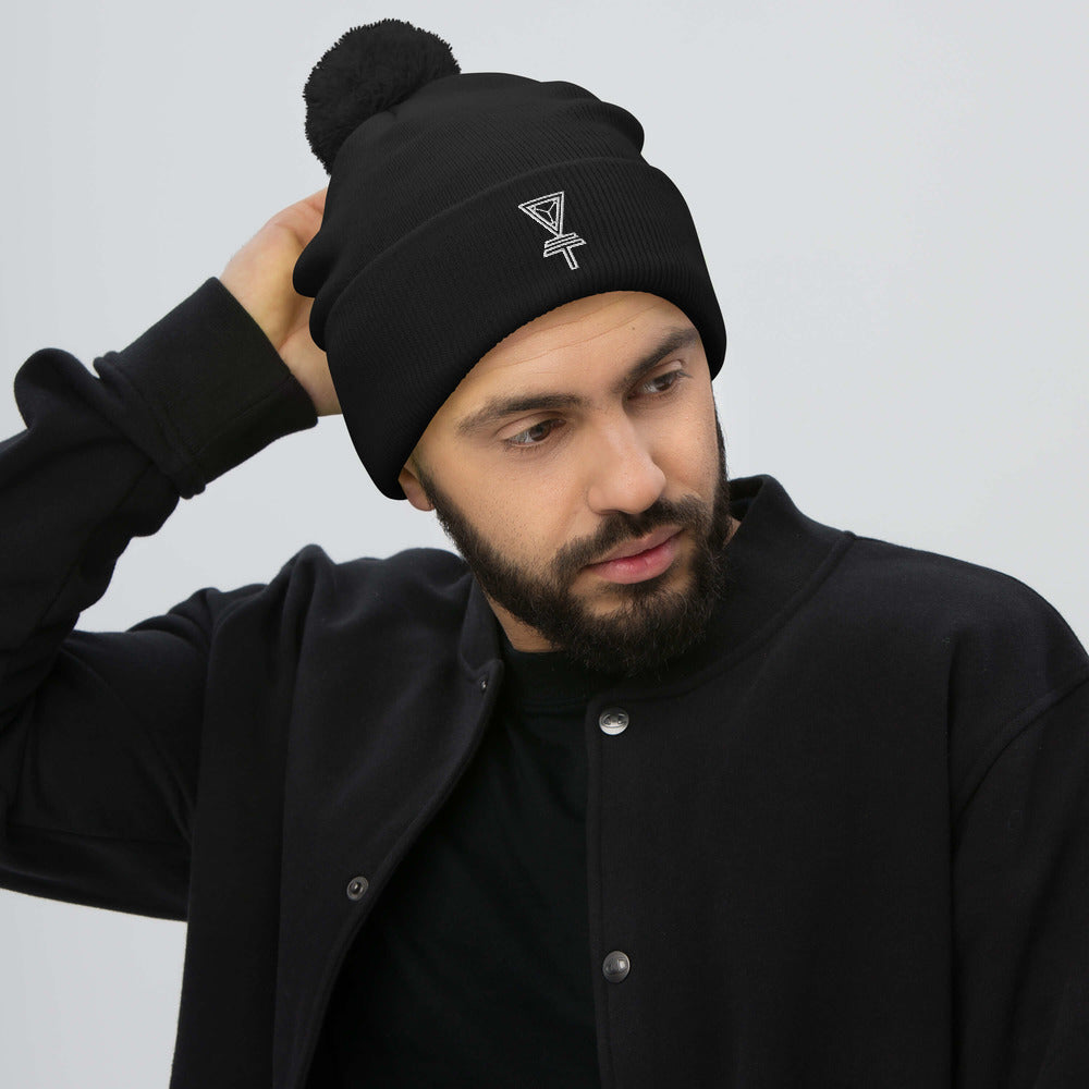 Skeleton Key Pom-Pom Beanie