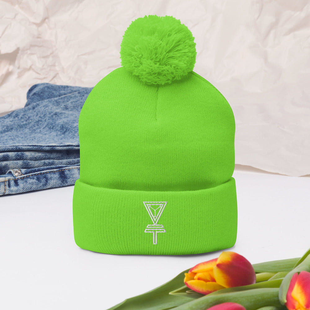 Skeleton Key Pom-Pom Beanie