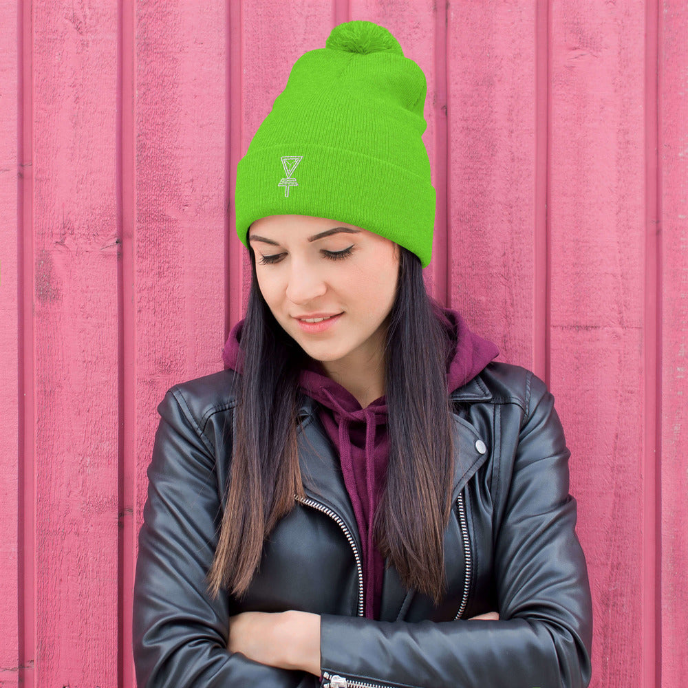 Skeleton Key Pom-Pom Beanie