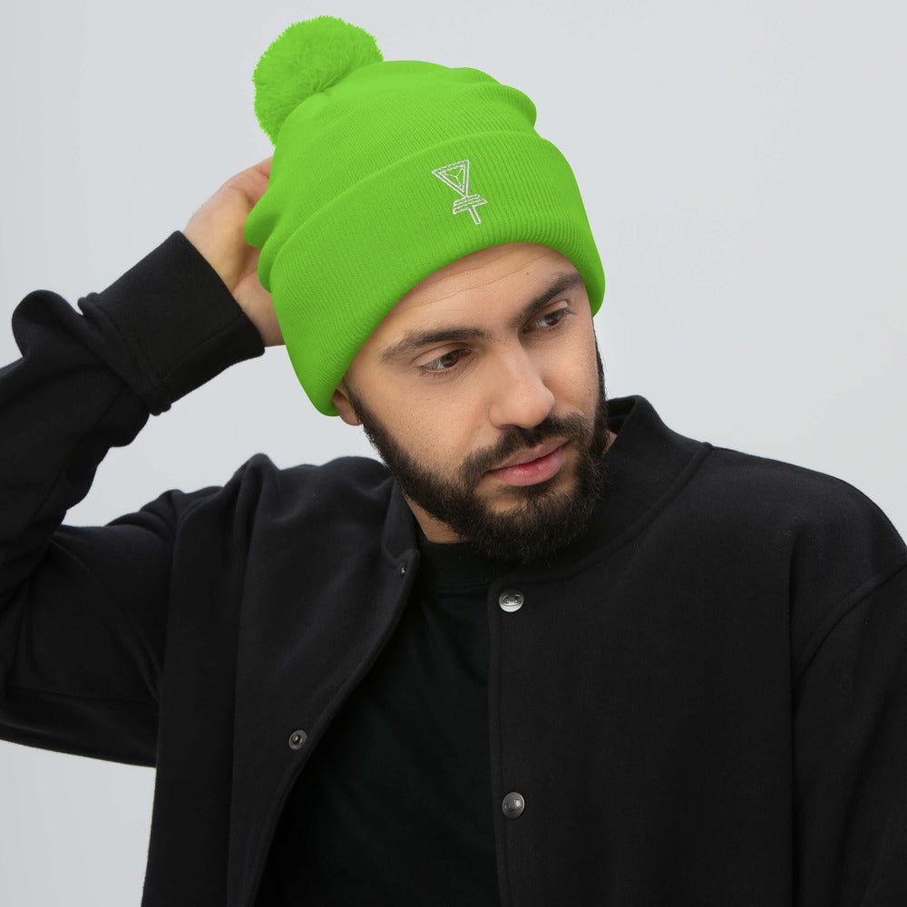Skeleton Key Pom-Pom Beanie