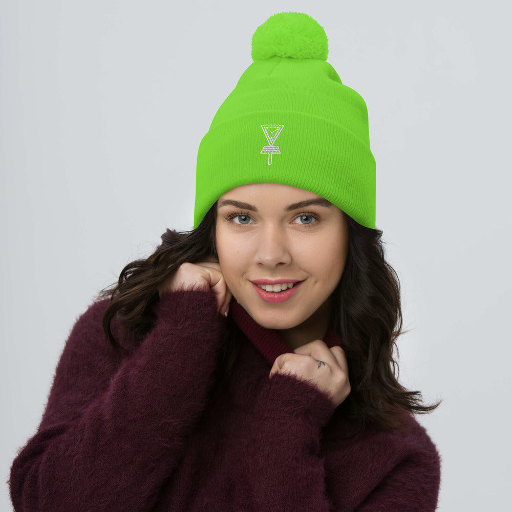 Skeleton Key Pom-Pom Beanie