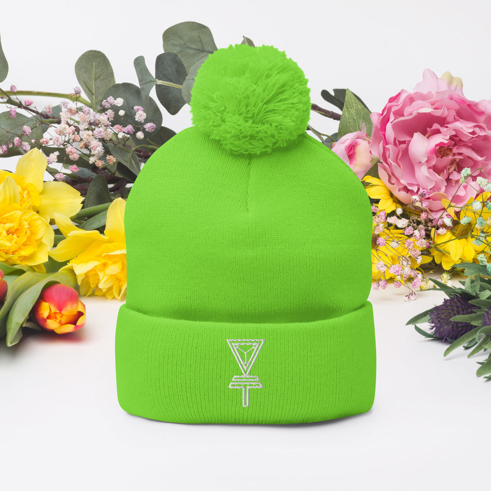 Skeleton Key Pom-Pom Beanie