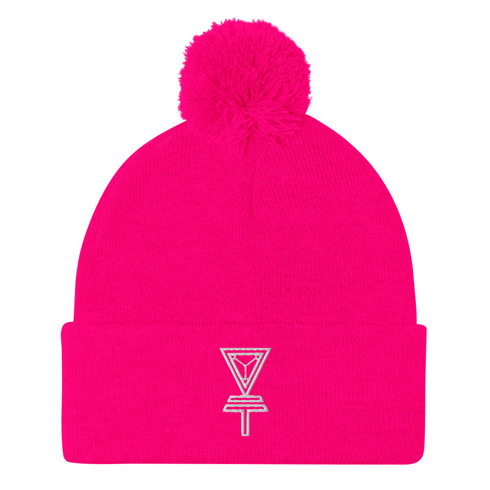 Skeleton Key Pom-Pom Beanie