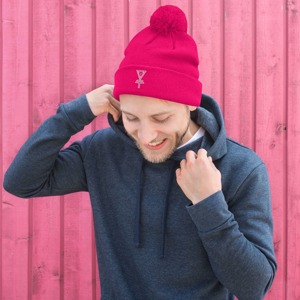 Skeleton Key Pom-Pom Beanie