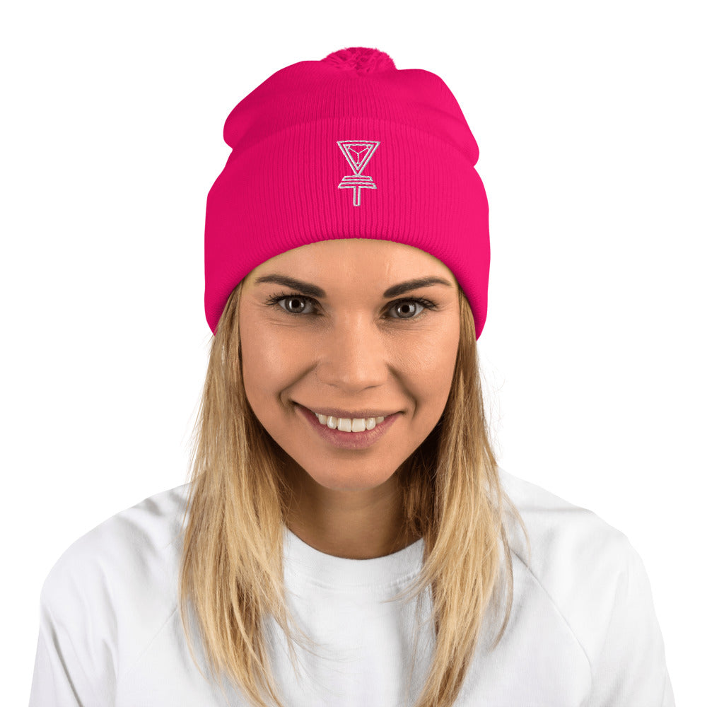 Skeleton Key Pom-Pom Beanie