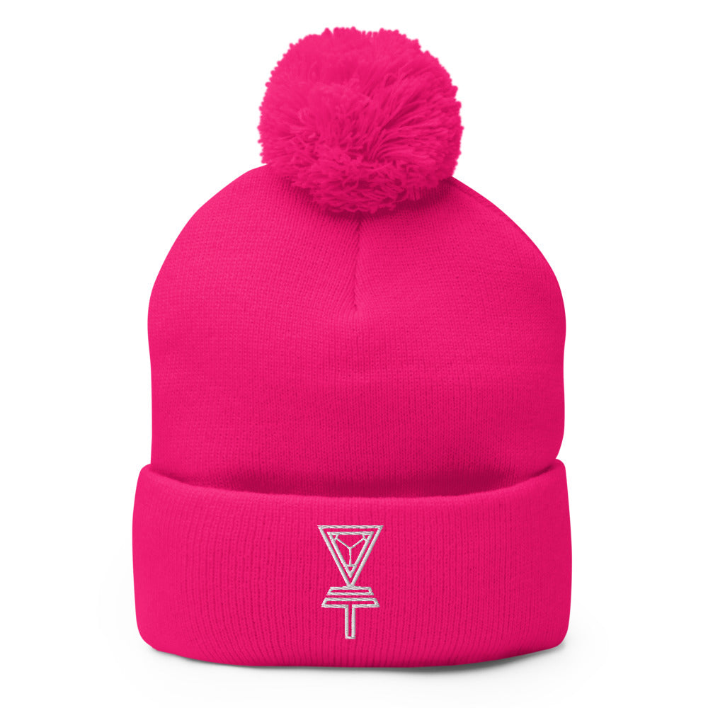 Skeleton Key Pom-Pom Beanie