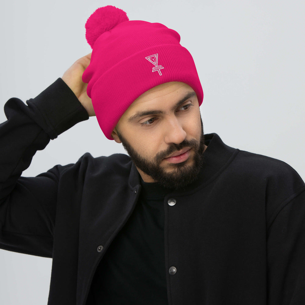 Skeleton Key Pom-Pom Beanie