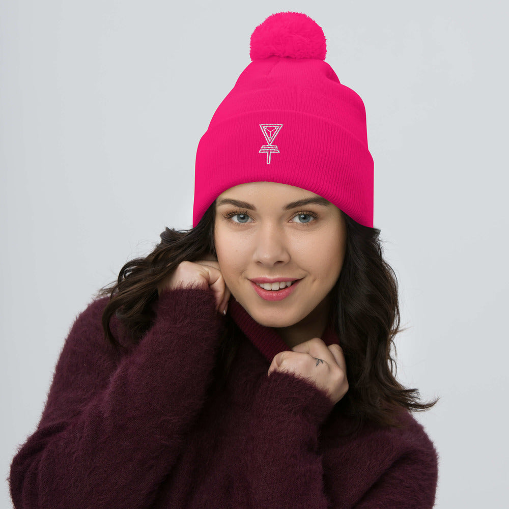 Skeleton Key Pom-Pom Beanie