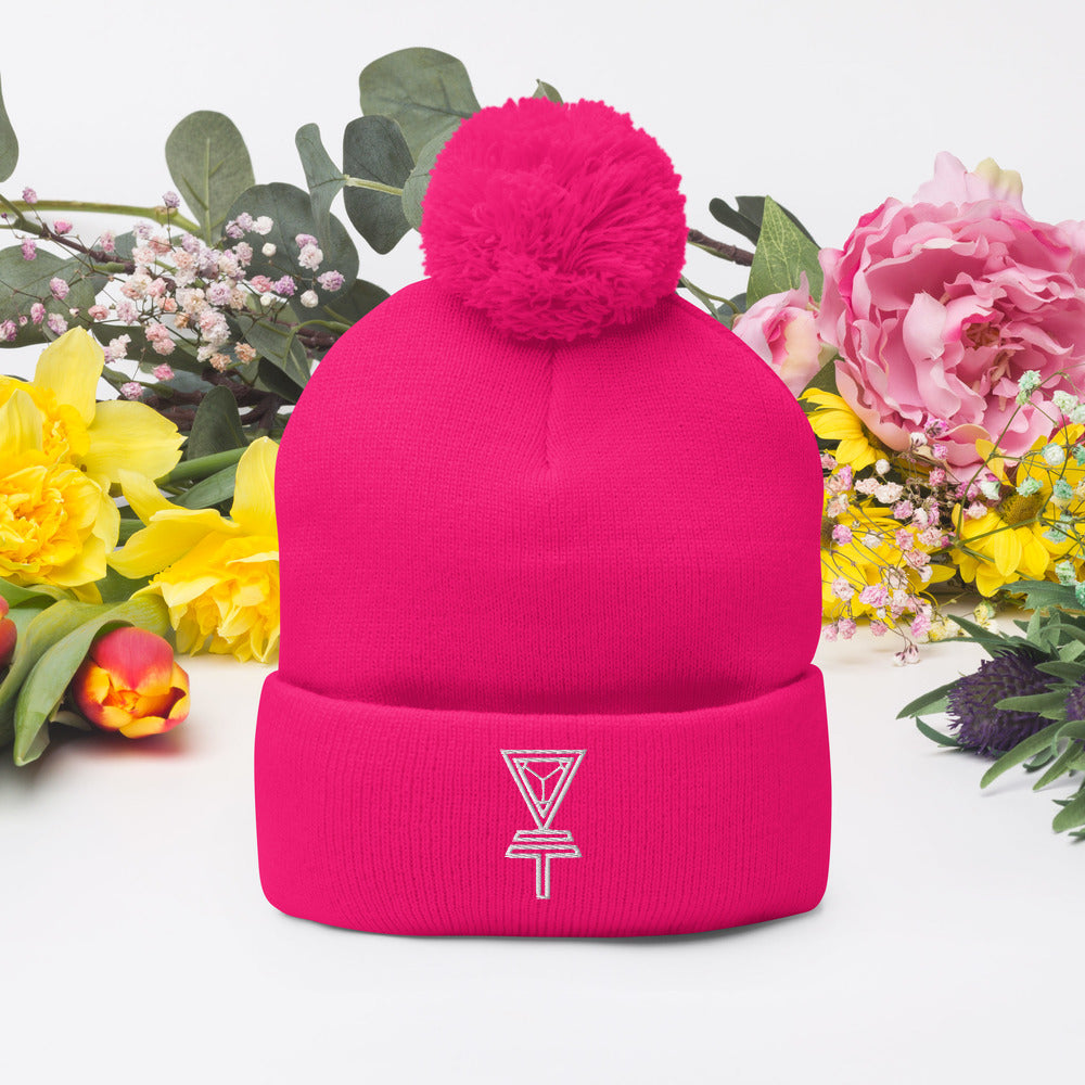 Skeleton Key Pom-Pom Beanie
