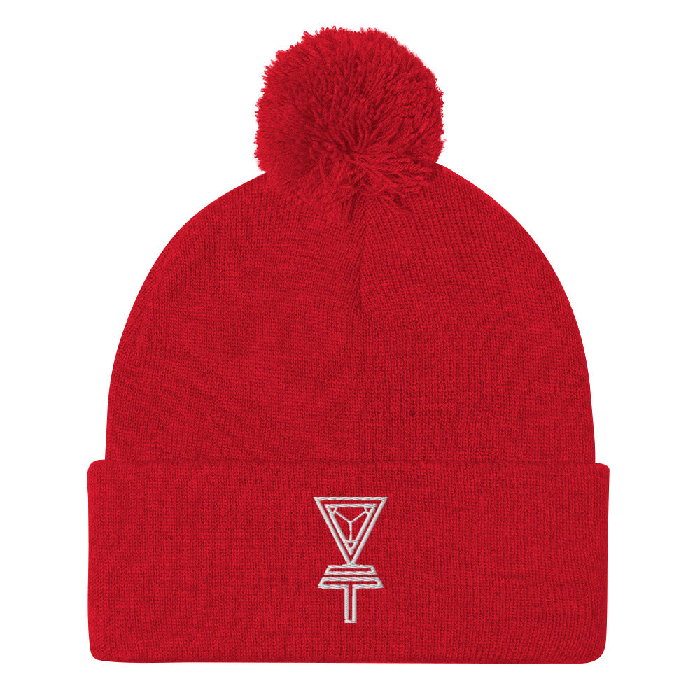 Skeleton Key Pom-Pom Beanie