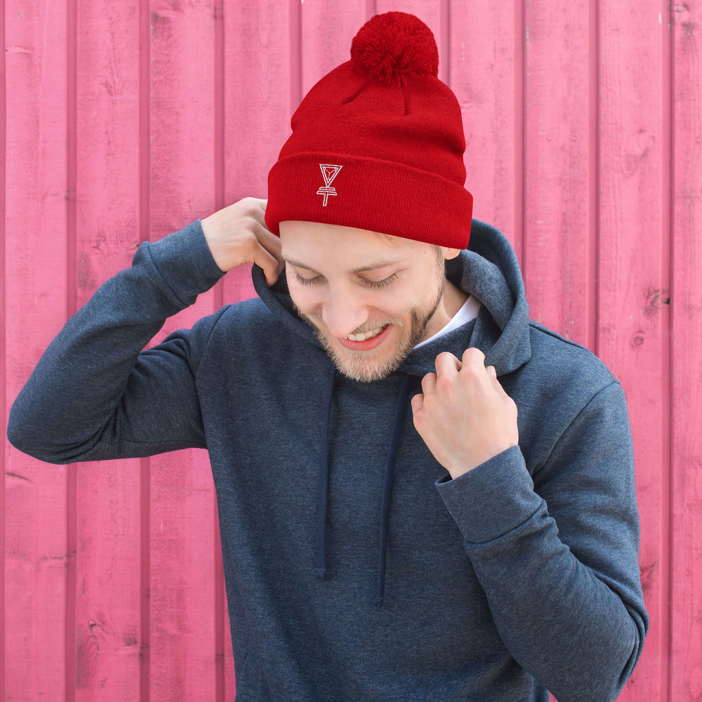 Skeleton Key Pom-Pom Beanie