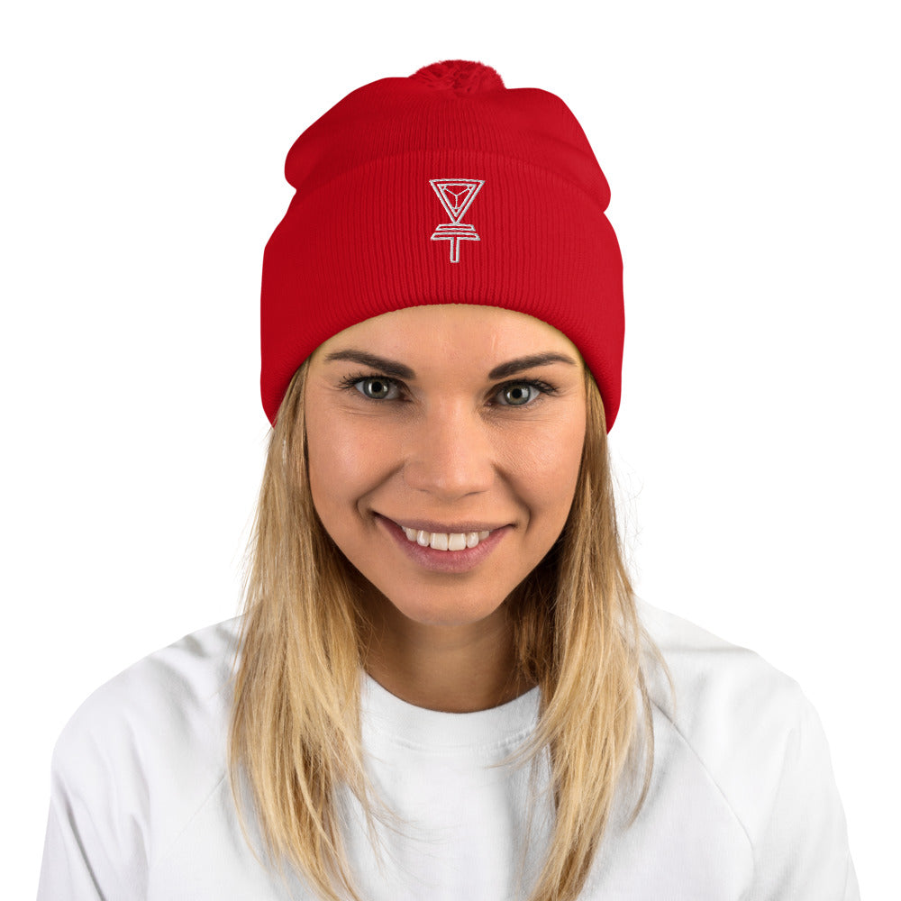 Skeleton Key Pom-Pom Beanie