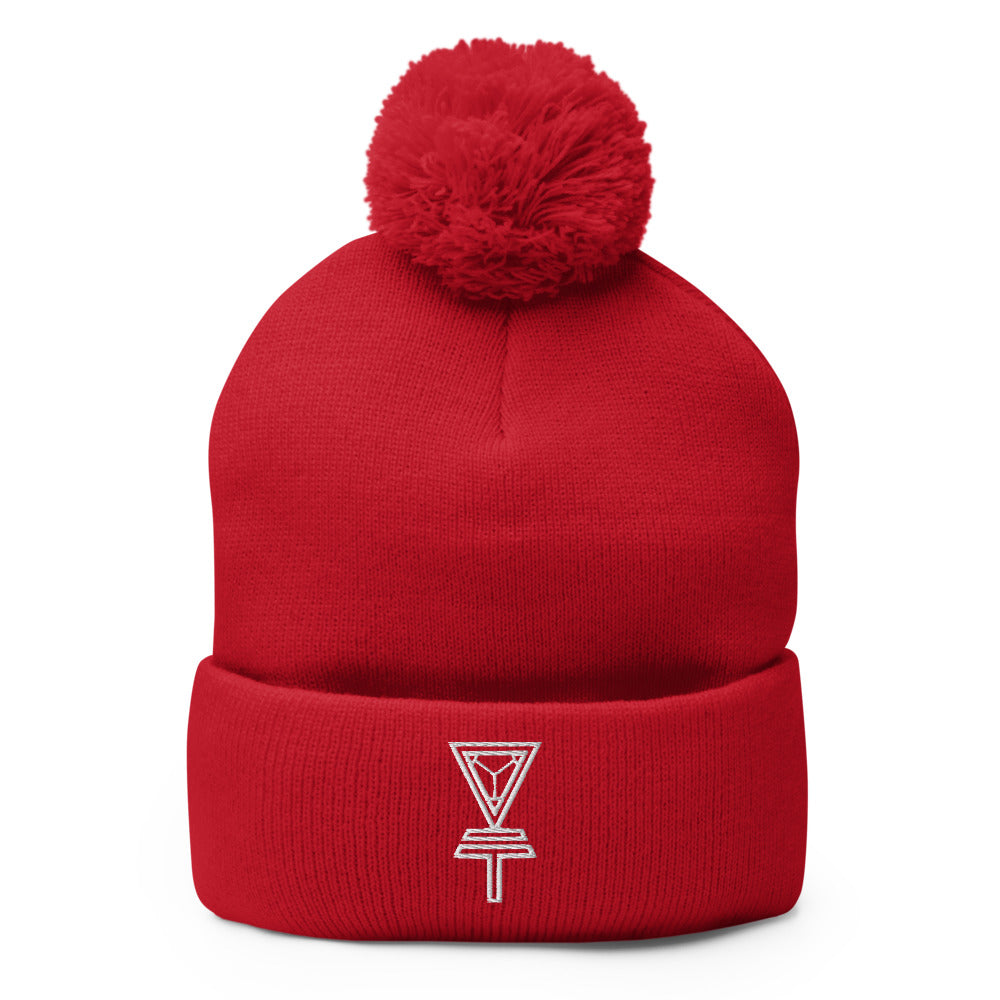 Skeleton Key Pom-Pom Beanie