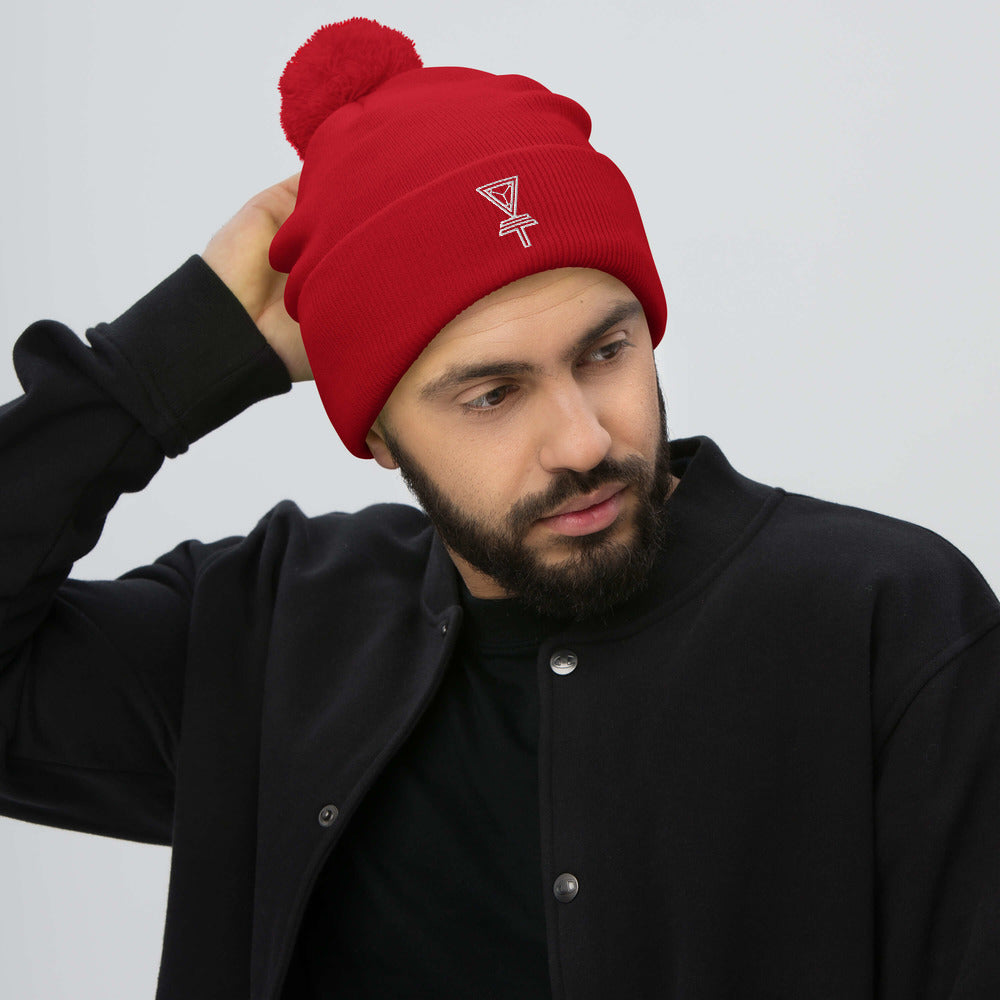 Skeleton Key Pom-Pom Beanie