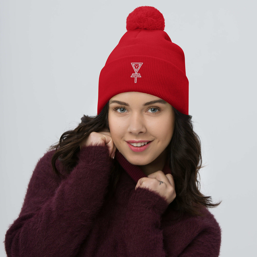 Skeleton Key Pom-Pom Beanie